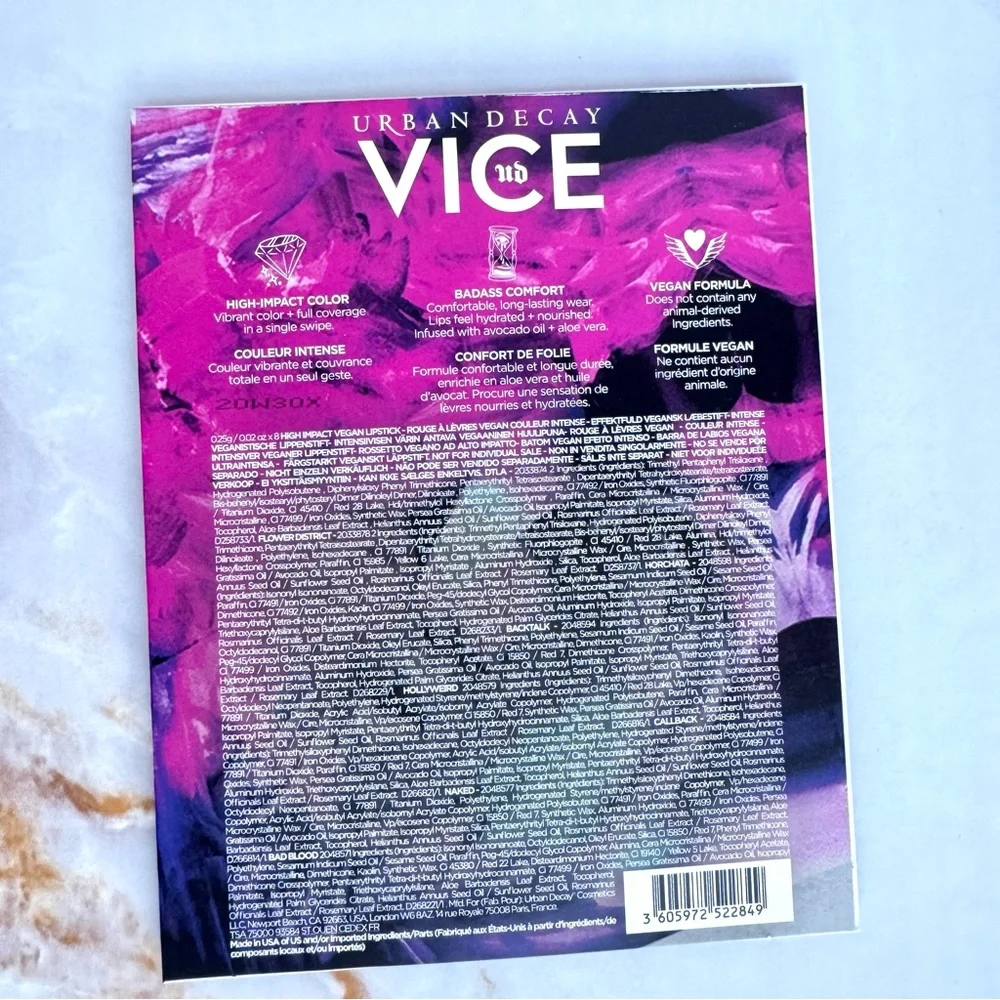 Urban Decay Vice High Impact Lipstick Backtalk/Hollyweird/Flower District/DTLA